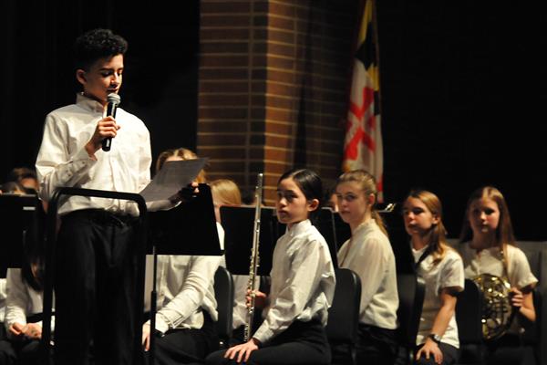 Students performing at the 2023-2024 All County Band Concert